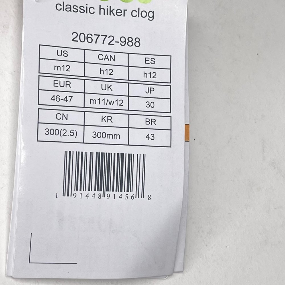 Crocs Mens Classic Hiker Clog Black Pink Green Hiking Shoes Sz 12 206772-988 - Picture 7 of 7